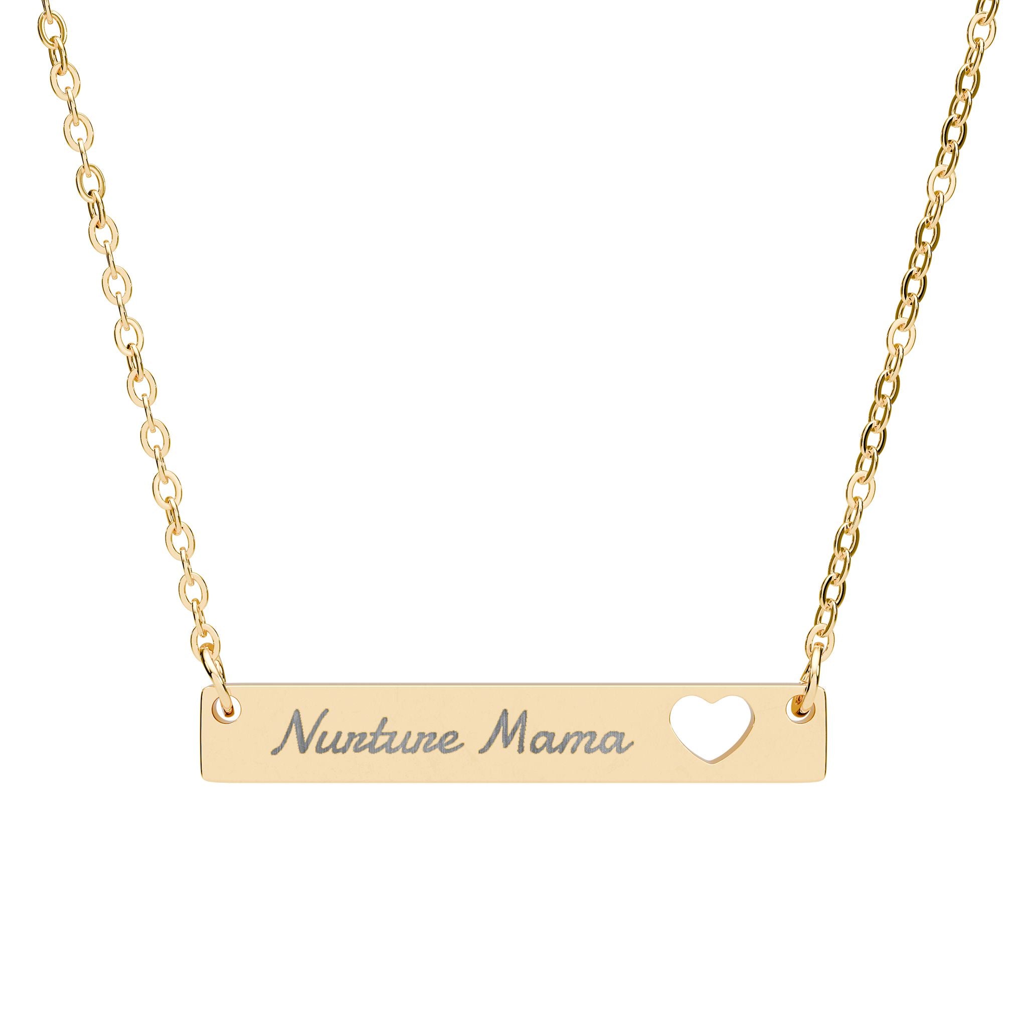 Engraved Heart Necklace for Mom
